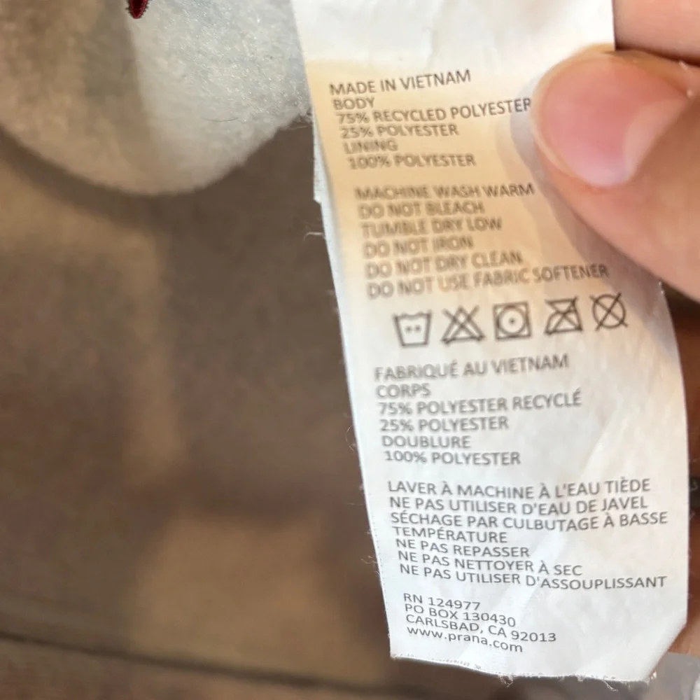 prAna Women’s Tri Thermal Shacket - Light Gray Wool-Blend Button Front - Small - Picture 5 of 8